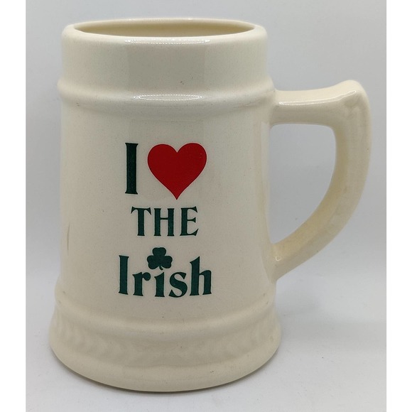 None Other - I Love The Irish Beer Mug Stein Made in USA
